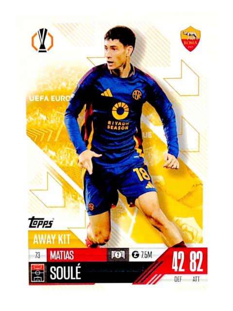 73 Matías Soulé AS Roma Away Kit Match Attax Extra 2025