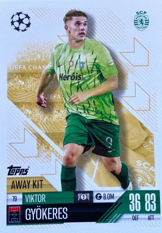 79 Viktor Gyókeres Sporting Away Kit Match Attax Extra 2025