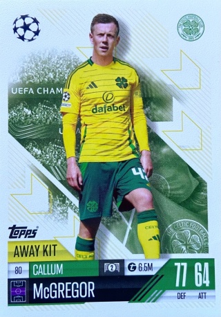 80 Callum McGregor Celtic FC Away Kit Match Attax Extra 2025