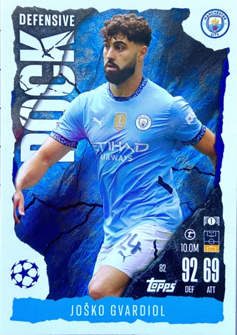 82 Joško Gvardiol Manchester City Defensive Rock Match Attax Extra 2025