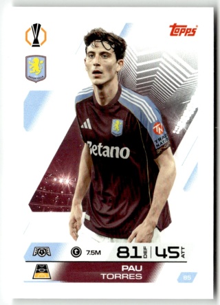 85 Pau Torres Aston Villa Base Match Attax 2025/26