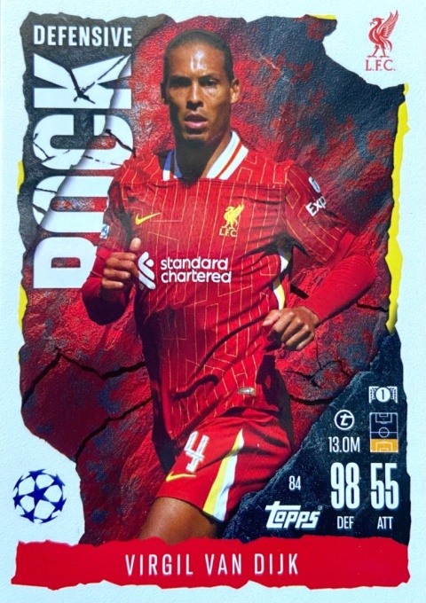 84 Virgil van Dijk Liverpool Defensive Rock Match Attax Extra 2025