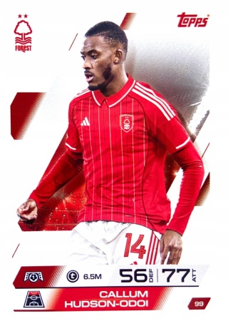 99 Callum Hudson-Odoi Nottingham Forest Base Match Attax 2025/26