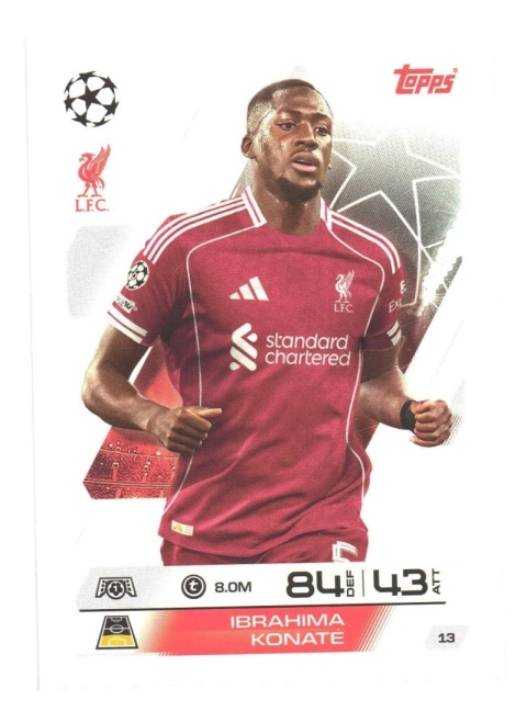 13 Ibrahima Konaté Liverpool Base Match Attax 2025/26