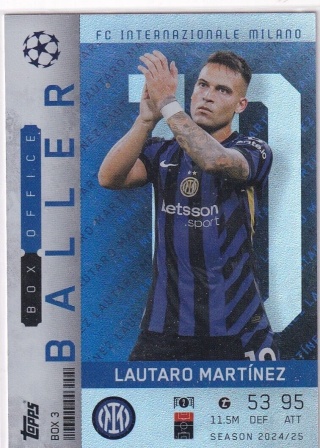 BOX3 Lautaro Martínez Inter BOXOffice Ballers Limited Edition Match Attax Extra 2025