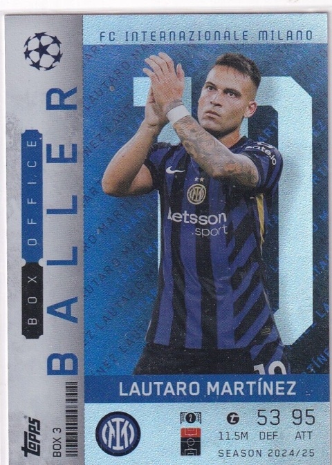 BOX3 Lautaro Martínez Inter BOXOffice Ballers Limited Edition Match Attax Extra 2025