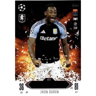 ET2 Jhon Durán Aston Villa Explosive Talent Match Attax Extra 2025