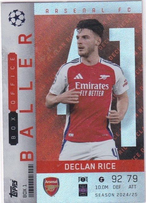 BOX1 Declan Rice Arsenal BOXOffice Ballers Limited Edition Match Attax Extra 2025