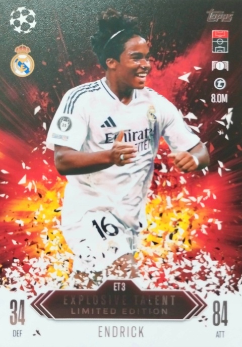 ET3 Endrick Real Madryt Explosive Talent Match Attax Extra 2025