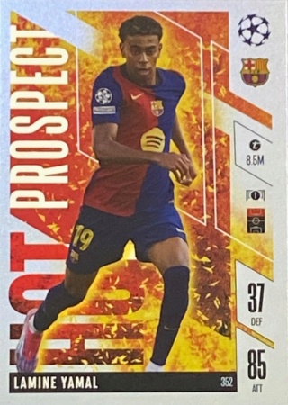 352 Lamine Yamal FC Barcelona Hot Prospect Match Attax Extra 2025