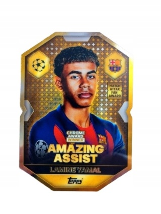 CA3 Lamine Yamal FC Barcelona Chrome Award Winner Match Attax 2025/26
