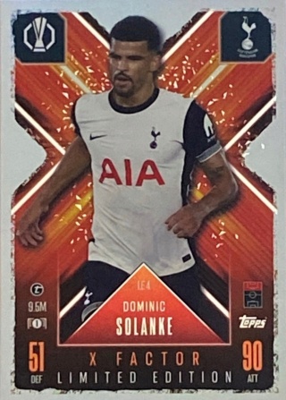 LE4 Solanke Tottenham Hotspur X-Factor Limited Edition Match Attax Extra 2025