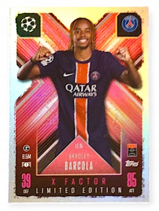 LE15 Barcola PSG X-Factor Limited Edition Match Attax Extra 2025