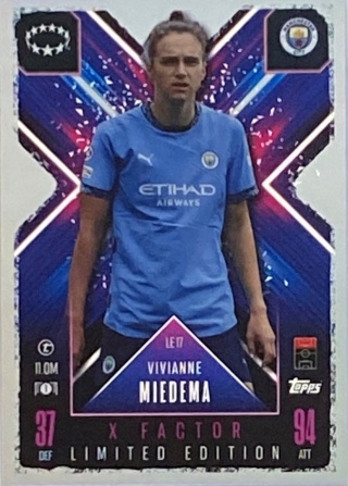 LE17 Miedema Manchester City X-Factor Limited Edition Match Attax Extra 2025