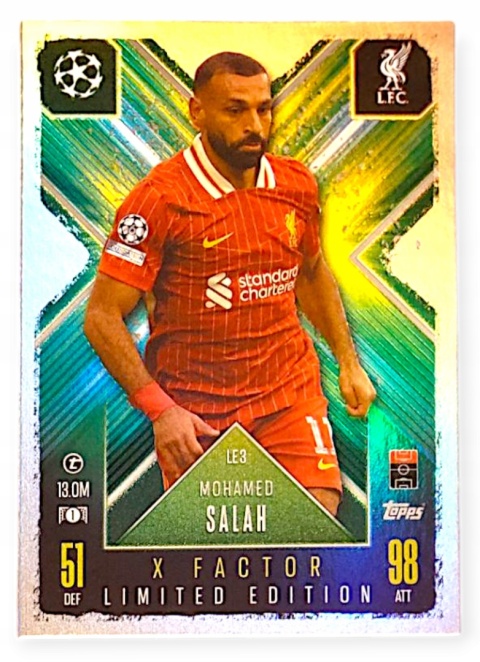 LE3 Salah Liverpool X-Factor Limited Edition Match Attax Extra 2025