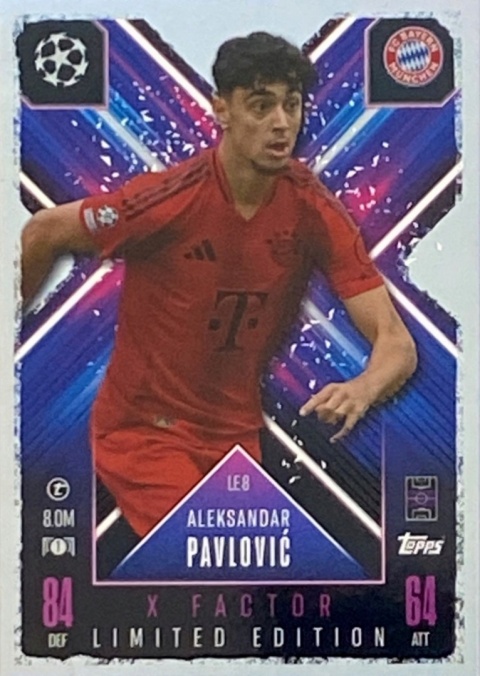 LE8 Pavlović FC Bayern München X-Factor Limited Edition Match Attax Extra 2025