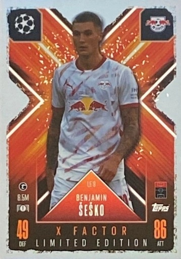 LE9 Šeško RB Leipzig X-Factor Limited Edition Match Attax Extra 2025