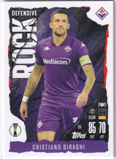 101 Cristiano Biraghi ACF Fiorentina Defensive Rock Match Attax Extra 2025