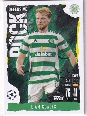 107 Liam Scales Celtic FC Defensive Rock Match Attax Extra 2025
