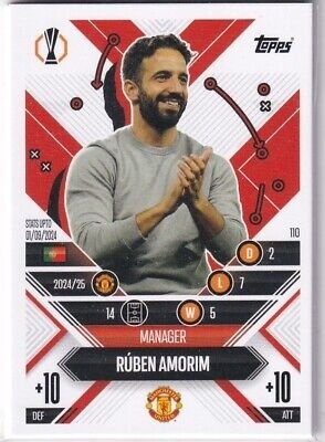 110 Rúben Amorim Manchester United Manager Career Match Attax Extra 2025