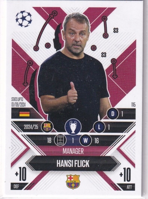 115 Hansi Flick FC Barcelona Manager Career Match Attax Extra 2025
