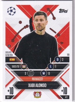 119 Xabi Alonso Bayer 04 Leverkusen Manager Career Match Attax Extra 2025