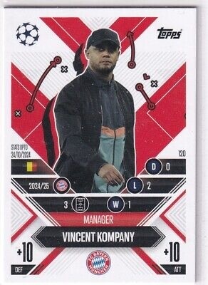 120 Vincent Kompany FC Bayern München Manager Career Match Attax Extra 2025