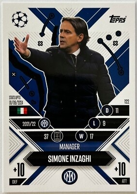 122 Simone Inzaghi Inter Manager Career Match Attax Extra 2025