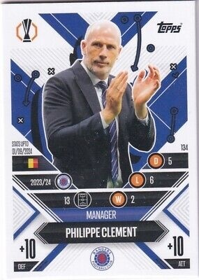 134 Philippe Clement Rangers FC Manager Career Match Attax Extra 2025