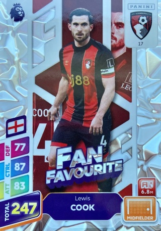 17 Lewis Cook Bournemouth Fan Favourite Premier League PLUS 2025
