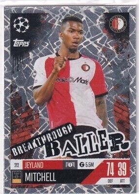 212 Jeyland Mitchell Feyenoord Breakthrough Baller Match Attax Extra 2025