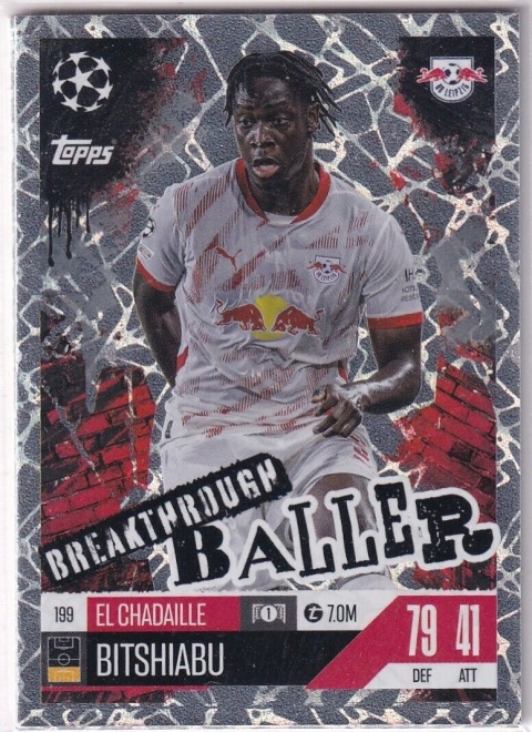 199 El Chadaille Bitshiabu RB Leipzig Breakthrough Baller Match Attax Extra 2025