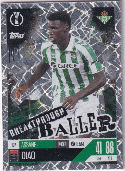 197 Assane Diao Real Betis Balompié Breakthrough Baller Match Attax Extra 2025