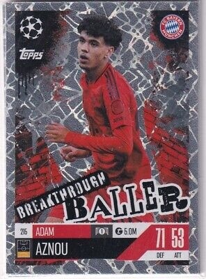 215 Adam Aznou FC Bayern München Breakthrough Baller Match Attax Extra 2025
