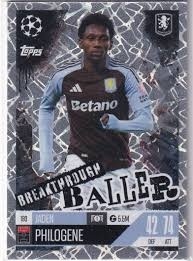 193 Jaden Philogene Aston Villa Breakthrough Baller Match Attax Extra 2025