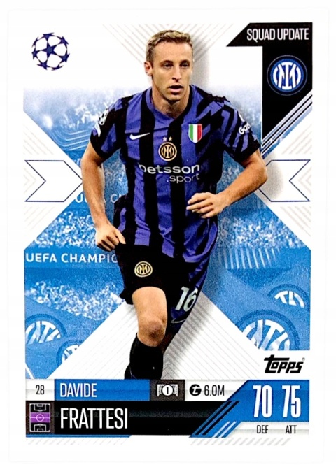 28 Davide Frattesi Inter Squad Update Match Attax Extra 2025