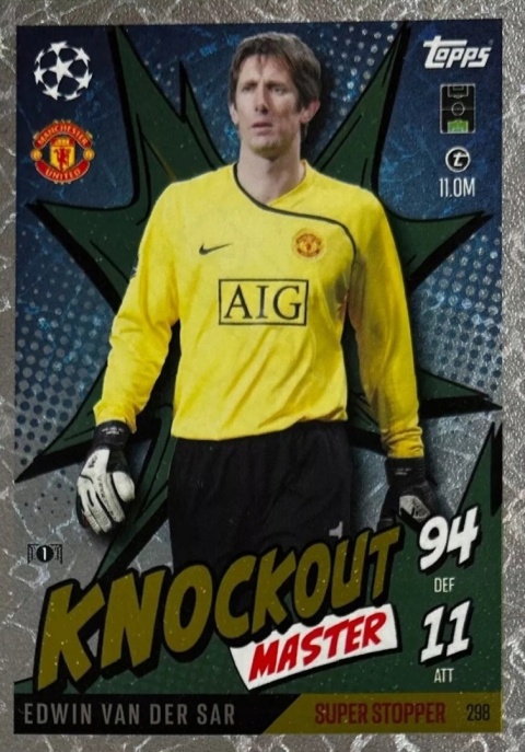 298 Edwin van der Sar Manchester United Knockout Masters Match Attax Extra 2025