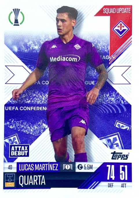 40 Lucas Martínez Quarta ACF Fiorentina Squad Update Match Attax Extra 2025