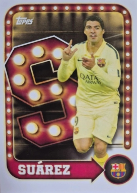 30 Luis Suarez Barcelona Name In Lights Topps Collector Tin