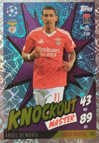 303 Ángel Di Maria SL Benfica Knockout Masters Match Attax Extra 2025