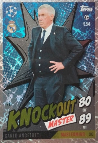 306 Carlo Ancelotti Real Madryt Knockout Masters Match Attax Extra 2025