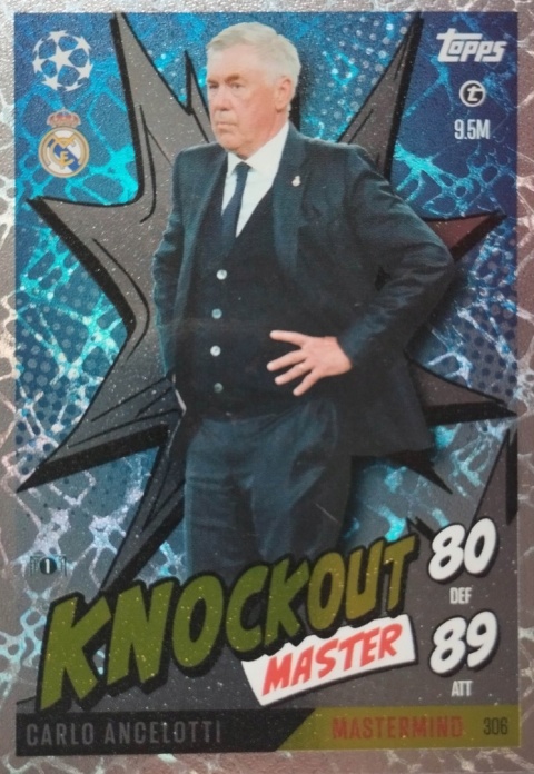 306 Carlo Ancelotti Real Madryt Knockout Masters Match Attax Extra 2025