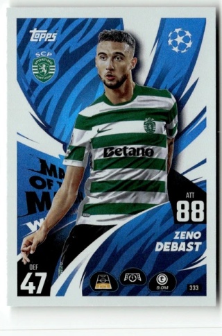 333 Zeno Debast Sporting Man of the Match Wildcard Match Attax 2025/26