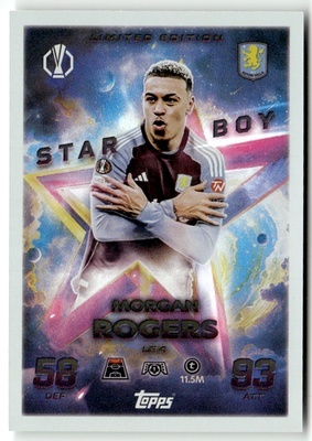 LE4 Morgan Rogers Aston Villa Starboy Limited Edition Match Attax 2025/26
