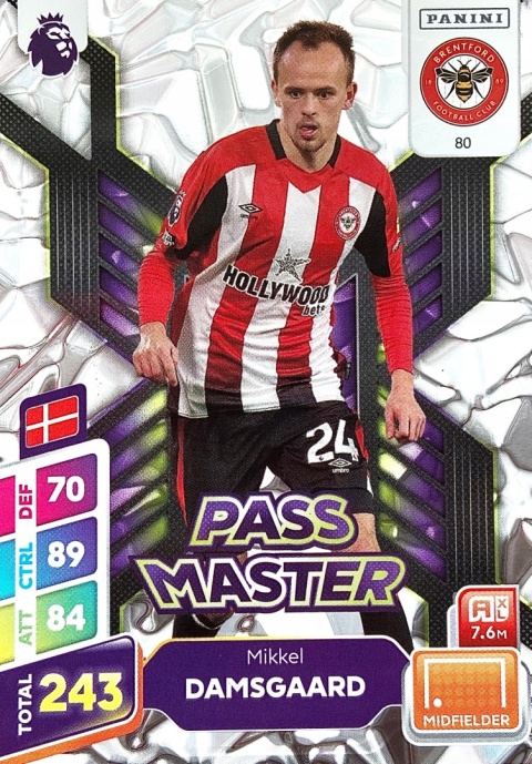 80 Mikkel Damsgaard Brentford Pass Master Premier League PLUS 2025