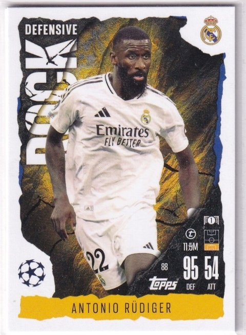 88 Antonio Rüdiger Real Madryt Defensive Rock Match Attax Extra 2025
