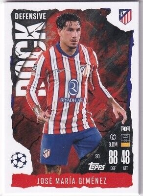 90 José María Giménez Atlético de Madrid Defensive Rock Match Attax Extra 2025