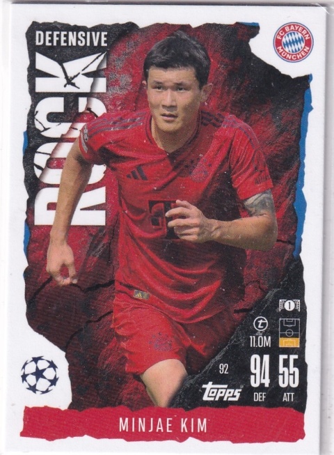 92 Min-jae Kim FC Bayern München Defensive Rock Match Attax Extra 2025