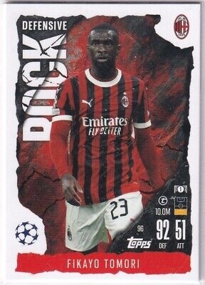 96 Fikayo Tomori AC Milan Defensive Rock Match Attax Extra 2025