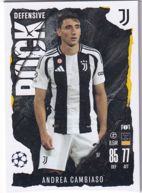 97 Andrea Cambiaso Juventus Defensive Rock Match Attax Extra 2025